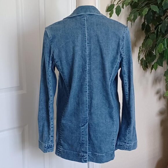 LIKE NEW! Anthropologie Maeve Oversized Denim Blazer Size Small - Picture 7 of 11